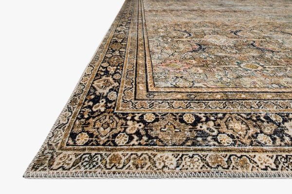 Layla Printed Area Rug 9 x 12 Olive Charcoal 3038RR Hot on Sale - Image 3