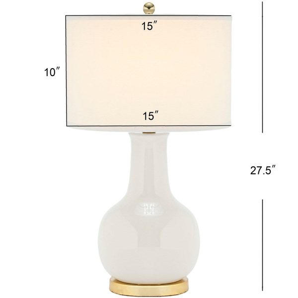 Paris 27.5 in. Light Gray Gourd Ceramic Table Lamp with White Shade (SB785) For Cheap - Image 3