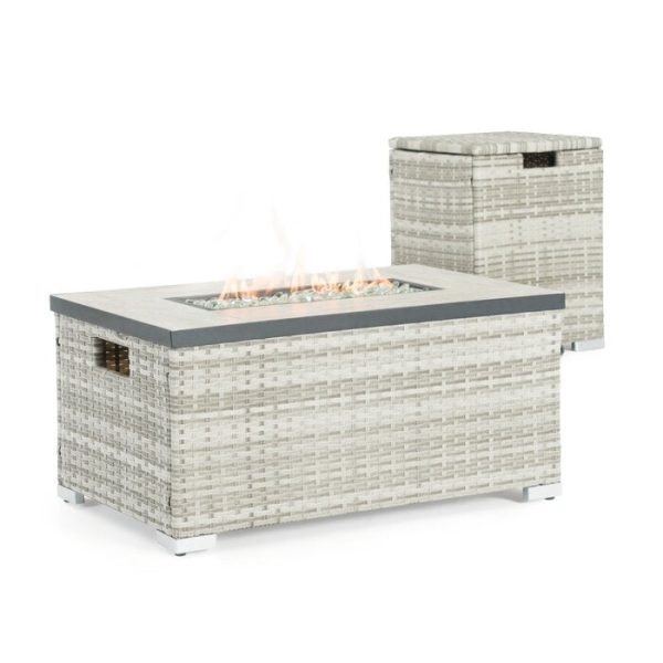 Gray Tia Galvanized Powder-Coated Steel Propane Fire Pit Table (SB828) Supply - Image 2