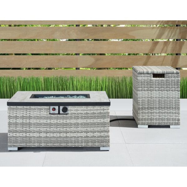 Gray Tia Galvanized Powder-Coated Steel Propane Fire Pit Table (SB828) Supply