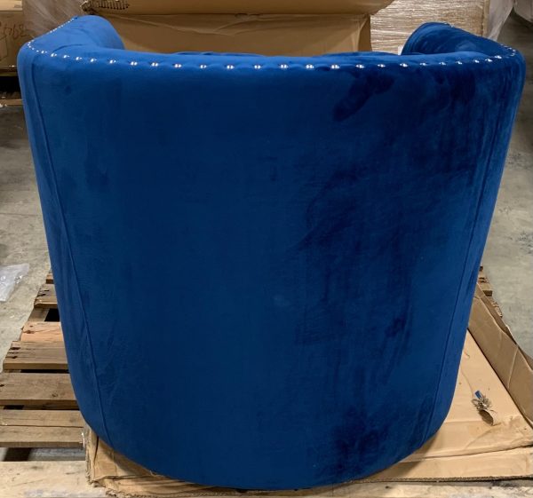 Schueler Swivel Barrel Chair Cobalt Blue For Cheap - Image 5
