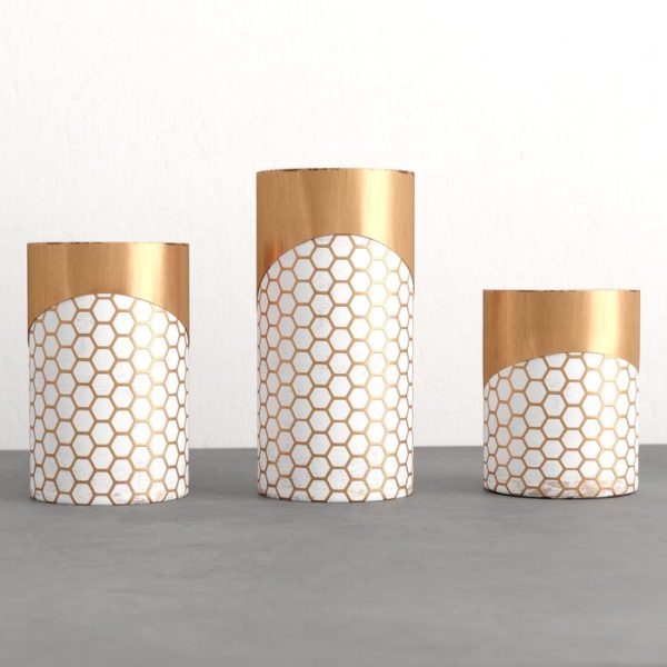 Moritz 3 Piece Stainless Steel Tabletop Votive Holder Set - Set of 3 (SB824) Online now