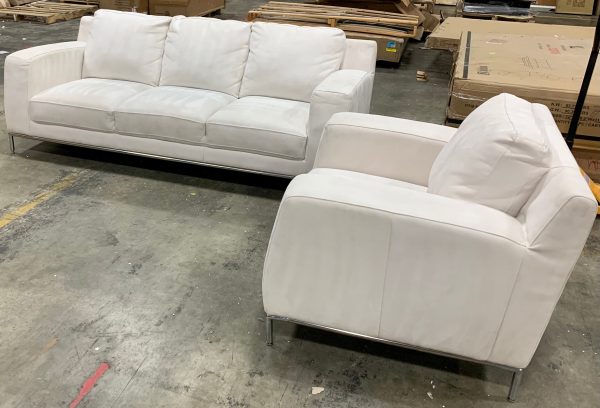 Witney 2 Piece Leather Living Room Set Sofa Chair Sale - Image 2