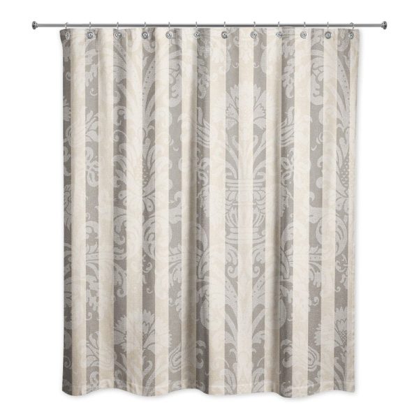 Gray Taupe Beige Wilcoxen Floral Single Shower Curtain 370DC Supply
