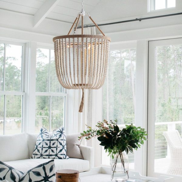 Angie 3-Light Cream Beaded Pendant (SB745) on Sale - Image 2
