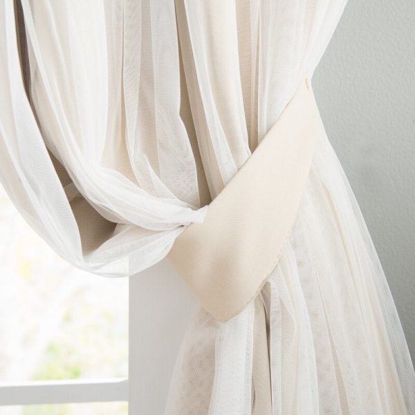 Brockham Solid Color Room Darkening Grommet Curtain Panels (Set of 2) In Color Beige 162 DC Sale - Image 3