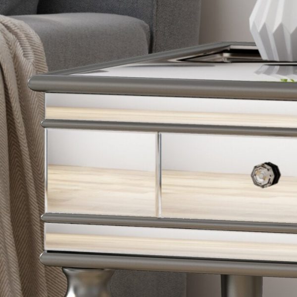 Callaghan Mirrored End Table with Storage #1483HW Online Sale - Image 2
