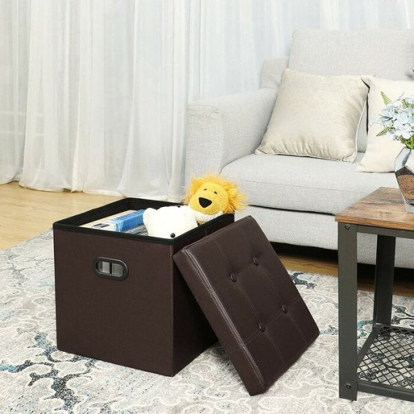 Cloverdale Storage Ottoman - Brown Faux Leather (SB932) Supply