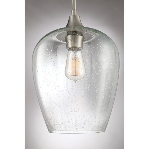 Brushed Nickel Haskin 1-Light Single Bell Pendant (SB279) on Sale - Image 3