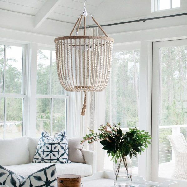 Angie 3-Light Cream Beaded Pendant (SB745) on Sale