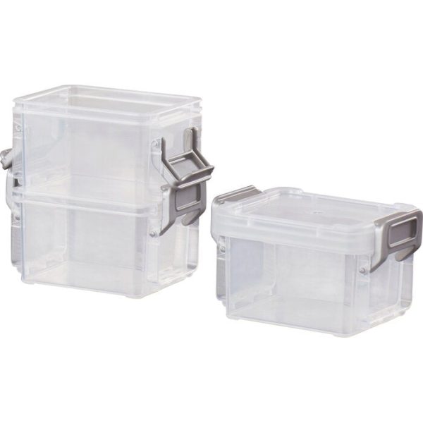 0.38 qt Plastic Storage Tote (Set of 6) Clear Grey 298CDR on Sale - Image 2