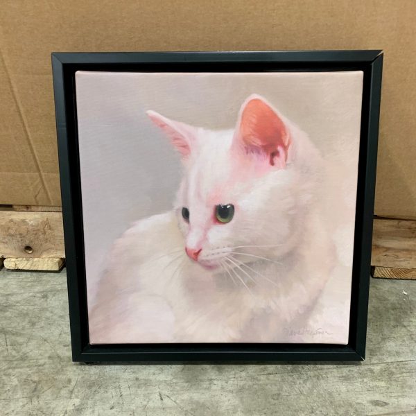 White Kitten  Framed Painting Print on Canvas AS IS For Cheap - Image 2