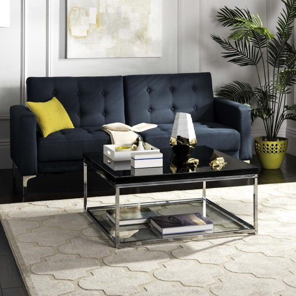 Malone Chrome High Gloss Black Coffee Table (SB720) Online now