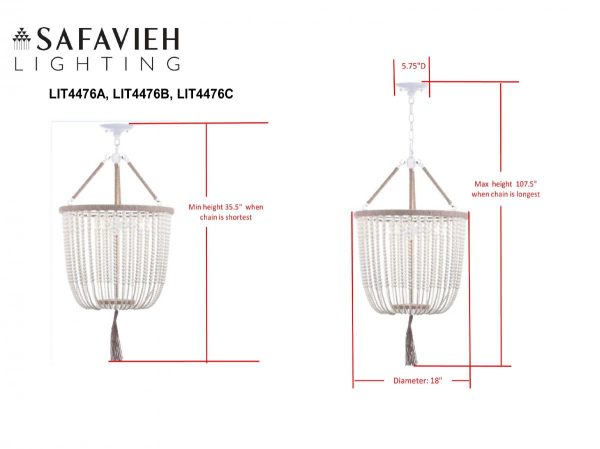 Angie 3-Light Cream Beaded Pendant (SB745) on Sale - Image 3