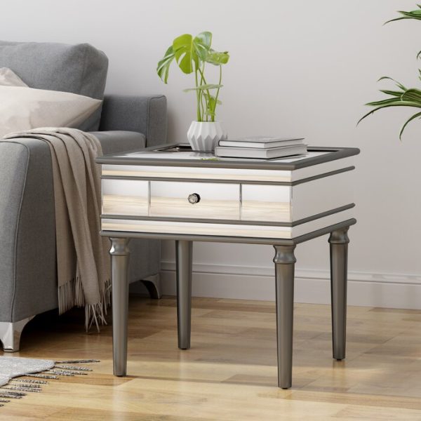 Callaghan Mirrored End Table with Storage #1483HW Online Sale